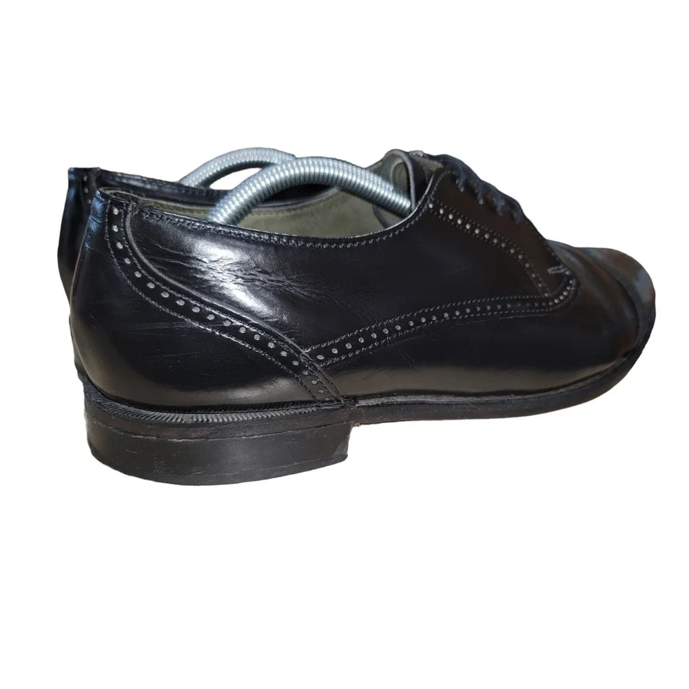 Dexter Men's Wing Tip Black Leather Oxford‎ Broguing Dress Shoes Size 10.5 M USA